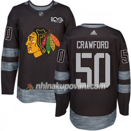 Chicago Blackhawks Dresy Corey Crawford 50 1917-2017 100th Anniversary Adidas Černá Authentic - Pánské Chicago Blackhawks Dresy Corey Crawford 50 1917-2017 100th Anniversary Adidas Černá Authentic - Pánské